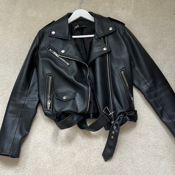 Zara Jackets & Blazers - COPY - Zara leather jacket (fake leather)